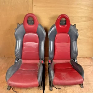 2006 HONDA S2000 S 2000 RED AND BLACK FRONT SEATS SEAT PAIR W/ SPEAKERS BREAKING