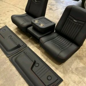 1972 Chevy C10 “Midnight Edition” Interior Set – Black Bucket Seats, Door Panels & Cup Holders