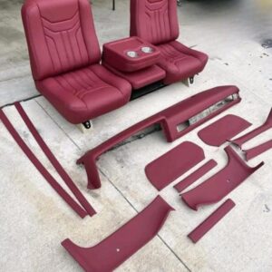 1972-1987 Chevy C10 “Scarlet Ignition” Custom Interior Suite – Red Bucket Seats, Pro Dash & Drop-In Speaker Box